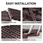 VANCASTLE Interlocking Floor Tiles, 12" x 12" Outdoor Flooring，All-Weather Waterproof Deck Tiles for Patio/Poolside/Garage/Gym, 1 Sq Ft Coverage per Tile, Easy to Install, Dark Brown/9 Pack - Image 7
