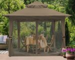 ABCCANOPY Pop Up Gazebo 13x13 - Outdoor Canopy Tent with Mosquito Netting for Patio Garden Backyard (Brown) - Image 8
