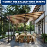 10x14 FT Outdoor Pergola Gazebo - Large Wall-Mounted Hardtop Lean-to Gazebo Sunroom Canopy Outdoor Pergola with Waterproof Roof, Heavy Duty Waterproof Patio Awning for Patio, Decks, Backyard, Grey - Image 7