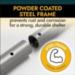 ShelterLogic 10' x 15' x 8' Peak Style Roof Instant Garage Carport Car Canopy with Steel Frame and Waterproof UV-Treated Cover, Sandstone - Image 6