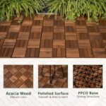 BEEFURNI Acacia Interlocking Deck Tiles (12x12 Pack 10), Acacia Wood Deck Tiles Interlocking Outdoor, Indoor Flooring Mats for Balcony Decor,Patio, Backyard, 1-Year Manufacturer Warranty (Dark Brown) - Image 2