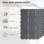 Outsunny Interlocking Deck Tiles, Pack of 11 Outdoor Flooring Patio Tiles, 12" x 12", All Weather for Porch, Balcony, Backyard for a New Classic Look, Grey - Image 4