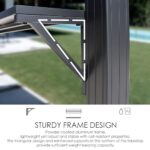 Kozyard 6' x 8' BBQ Hardtop Grill Gazebo, Outdoor Barbecue Shelter with Double Galvanized Metal Roof, Aluminum BBQ Gazebo with 2 Side Shelves for Outdoor Grilling Station (Gray/Hardtop) - Image 5