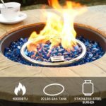 lovamsal 30 Inch Round Propane Fire Pit,50,000 BTU Iron Gas Firepit with Ignition Systems,w/Lid,Glass Stones,Outdoor Fire Table for Outside Patio,Deck-Black - Image 5