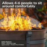 Sunnydaze 29-Inch Wood-Burning Outdoor Fire Pit - Bronze Cauldron Wood Fire Pit for Outside - Includes Poker and Spark Screen - Image 2