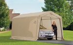 ShelterLogic 10' x 15' x 8' Peak Style Roof Instant Garage Carport Car Canopy with Steel Frame and Waterproof UV-Treated Cover, Sandstone - Image 12
