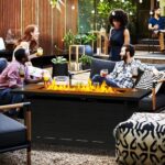 EcoNook 57 inch Propane Fire Pit Table,50000 BTU Gas Fire Pits Table with Lid & Lava Rock & Waterproof Cover, Outdoor Propane Firepit for Dining or Party, Outside, Patio, Garden, Yard - Image 6