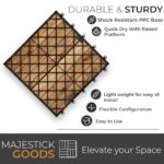 Interlocking Deck Tiles Snap Together Wood Flooring - 12 x 12 Acacia Hardwood Outdoor Flooring for Patio - Click Floor Decking Tile, Water Resistant Balcony Flooring, Wooden Parquet Flooring 24 Sq Ft - Image 5
