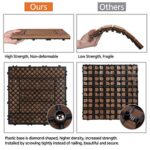 Topeakmart 27PCS Patio Deck Tiles Interlocking Wood Decking Floor Tiles 12 x 12in Brown for Outdoor & Indoor Patio Garden Deck Poolside - Image 6