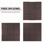 VANCASTLE Interlocking Floor Tiles, 12" x 12" Outdoor Flooring，All-Weather Waterproof Deck Tiles for Patio/Poolside/Garage/Gym, 1 Sq Ft Coverage per Tile, Easy to Install, Dark Brown/9 Pack - Image 8