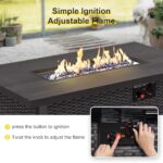 Fire Pit Table 42 Inch Outdoor Propane Gas Fire Pit for Outside 50,000 BTU Auto-Ignition Gas Firepit Outdoor Rattan Table - Image 4