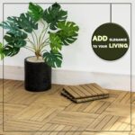 VICTORY RELAX Acacia Wood Decking Tiles 9PCS - Easy Snap Interlocking Deck Tiles for Patio Poolside Balcony Decor - All Weather Waterproof Flooring for Indoor & Outdoor (Round Joints) - Image 4