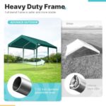 ADVANCE OUTDOOR Adjustable 10x20 ft Heavy Duty Carport Car Canopy Garage Boat Shelter Party Tent, Adjustable Height from 9.5 ft to 11 ft, Green - Image 3