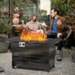 Xbeauty Fire Pit Propane Gas FirePit Table 43" Outdoor Fire Pit Rectangular Tabletop with Lid, Rain Cover, for Outside Garden Backyard Deck Patio - Image 4
