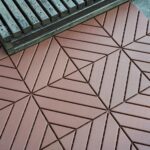 44 Pack Interlocking Deck Tiles, 12"x12"x0.8" Plastic Patio Flooring Outdoor Waterproof, All Weather Use for Balcony Porch Backyard Poolside（Brown,Twill Stripe） - Image 8