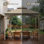 Patio Gazebo 10x10, Outdoor Gazebos, Heavy Duty Gazebo Soft Top Gazebos, Double Roof Outdoor Gaze bo for Patio Deck Backyard Garden Lawns - Image 3