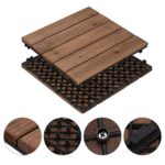 Yaheetech 27PCS Interlocking Patio Deck Tiles 12 x 12in Wood Floor Tiles Outdoor Flooring for Patio Garden Deck Poolside Brown - Image 5
