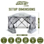 CLAM Quick-Set Escape Sport 11.5’ x 11.5’ Pop-Up Outdoor Camping Gazebo Instant Screen Tent 6-Sided Canopy Shelter with 6 Wind and Sun Panels, Gray - Image 2