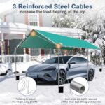 Carport Canopy 10'x20' Heavy Duty Carport, Waterproof & UV Protected Garage Top Tarp Shelter Cover with Reinforced Steel Cables, Outdoor Portable Garage for Car, Boat Tent, Green - Image 3