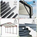 VIWAT Carport 12x20 FT Metal Carport with Enhanced Base Outdoor Heavy Duty Garage Galvanized Car Shelter for Pickup, Boat, Car and Tractors - Image 3