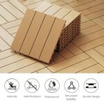 35 PCS Plastic Composite Deck Tiles, 12"x12" Composite Decking, All Weather, Patio Floor Decking Tiles for Pool Balcony Backyard Pathway Porch, Wood Color - Image 4