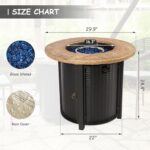 lovamsal 30 Inch Round Propane Fire Pit Table,50,000 BTU Iron Gas Fire Pit with Lid,Ignition Systems,w/Glass Stones and Rain Cover,Outdoor Firepit Table for Patio & Deck - Image 5