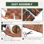 BEEFURNI Acacia Interlocking Deck Tiles (12x12 Pack 10), Acacia Wood Deck Tiles Interlocking Outdoor, Indoor Flooring Mats for Balcony Decor,Patio, Backyard, 1-Year Manufacturer Warranty (Dark Brown) - Image 6