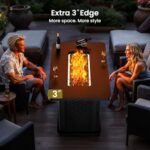 Ciays 43-Inch Rectangular Propane Fire Pit with 60,000 BTU Output, Gas with Cover and Rocks, Table CSA-Certified 2 in 1Table Gatherings Parties with 304 Stainless Steel H-Burner - Image 7