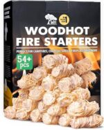 WH 54+ Pack Natural Fire Starters for Indoor Fireplace - Long-Burning Charcoal Starters - Odorless Firestarters for Wood Stove, Chimney, Campfires & Grill - Quick Ignite