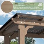 MUPATER 6 x 13 FT Wooden Grill Gazebo with Sloping Metal roof, Heavy Duty Hard Top Grill Gazebo Suitable for 2 Full-Size Grills, BBQ Canopy for Outdoor Patio, Lawn, Garden - Image 5