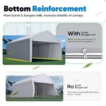 Quictent 13’x20’ Heavy Duty Carport Car Canopy Galvanized Car Boat Shelter with Removable Sidewalls, Reinforced Top Poles and Ground Bar-Grey - Image 6