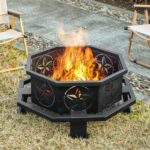 Verdeluxe 32 Inch Octagonal Outdoor Fire Pit,Wood Burning Fire Pit with Fire Poker,Firepits for Outside Bonfire,Camping,Backyard, Garden,Patio - Image 3