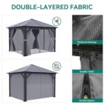 YITAHOME 10x10ft Polycarbonate Gazebo Hardtop Outdoor Canopy with Netting and Shaded Curtains, Aluminum Frame Garden Tent for Patio, Backyard, Deck and Lawns - Image 3