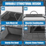 Panovue Fire Pit Table 32 Inch Square Metal Stove for Patio, Backyard, Garden | Multifunctional Outdoor Fireplace for Camping, Heating, Bonfire & Picnic - Image 6