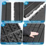 ToLanbbt Plastic Interlocking Deck Tiles 27 Pack 12"x12" Waterproof Indoor Outdoor Composite Patio Flooring Decking Tiles All Weather Use for Patio Porch Balcony Backyard Poolside, Dark Grey - Image 5