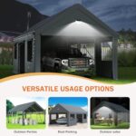 Carports 12X20 Heavy Duty，Portable Car Port Garage，Carport Canopy with Side Door,Outdoor Car Shelter All Weather - Image 9