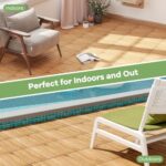 Goplus Interlocking Deck Tiles, 30 Pcs Acacia Wood Flooring Tiles, 12" x 12" Snap-in-Place Patio Tiles, Decking for Poolside, Porch, Balcony, Lawn, Garden, 29 Sq.ft Coverage - Image 7