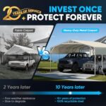 Quictent 20x20 ft Heavy Duty 2 Car Metal Carport, Outdoor Garage Shelter with Pre-Drilled Holes, 30 PSF Snow Load, UV & Rust Resistant for Cars, Boats, Equipment - Image 8