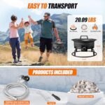 GasBRUH Outdoor Portable Propane Fire Pit, 19-Inch,60,000 BTU with Cover&Carry Handle,Fireplace,Gas Firebowl Smokeless,Portable Fire Pit for Outside Patio, Backyard, Camping,RV,Deck,Tailgating - Image 4