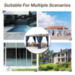 Gotland 10FTx12FT Outdoor Wall-Mounted Hardtop Pergola, Metal Frame Gazebo with Sloping Sun Panel Roof and Double Curtains for Patio, Garden, Lawn, Navy - Image 8