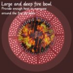 OutVue 36 Inch Fire Pit with 2 Grills, Wood Burning Fire Pits for Outside with Lid, Poker and Round Waterproof Cover, BBQ& Outdoor Firepit & Round Metal Table 3 in 1 for Patio, Picnic, Party - Image 4