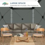 COBIZI Pop Up Gazebo Screen Tent Screen House for Camping, 8FTx8FT Screen Room with Sidewalls and Mosquito Netting, Hub Tent Instant Screened Canopy with Carrying Bag and Ground Stakes, Gray - Image 8