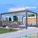 MARURY Outdoor Pergola, Leisure House Gazebo Sheds, Waterproof Louver Roof System Garden Aluminium Pergola Gazebo Canopy, for Backyard, Patio, Garden - Image 2