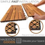 Majestick Goods Interlocking Long Deck Tiles - 24x12 Acacia Hardwood Outdoor Flooring for Patio, Balcony & Walkway - Easy Snap Together Wood Floor Panels, 2 Pack (12pcs) Covers 24 Sq Ft - Image 4