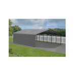 Arrow 1-Sided 20x29x09 Enclosure Galvanized Steel Carport Kit-Charcoal (CPHC202909ECL1) - Image 3