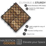 Majestick Goods Interlocking Slat Deck Tiles 12"x12" –Stylish Patio Tiles for Outdoor Flooring–Durable Acacia Wood, Easy to Install for Porch, Balcony & Patio Flooring,24 Pack (24pcs) Covers 24 Sq Ft - Image 5
