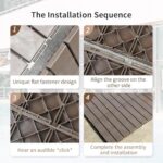 SHPAI Plastic Interlocking Deck Tiles 36 Pack, Patio Decking Tiles 12"x12" Not-Slip All Weather Use, PVC Waterproof Outdoor Flooring Pavers for Backyard, Poolside, Porch, Balcony -Brown - Image 5