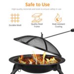 Yaheetech 21inch Fire Pit Portable Folding Steel Fire Bowl Garden Treasures Fire Pit for Outside Fireplace with Carrying Bag, Spark Screen, BBQ Grill & Log Grate for Patio Backyard Camping Bonfire - Image 4