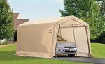 ShelterLogic 10' x 15' x 8' Peak Style Roof Instant Garage Carport Car Canopy with Steel Frame and Waterproof UV-Treated Cover, Sandstone - Image 11