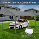 Carport 10x20ft Heavy Duty Car Tent, Portable Garage, Car Shelter, All-Season Tarp Tent for Car, Party，Grey - Image 2